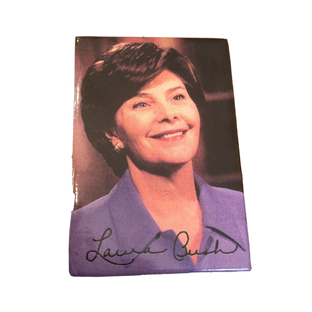 Laura Bush Photograph Signature Refrigerator Magnet 3" x 2"